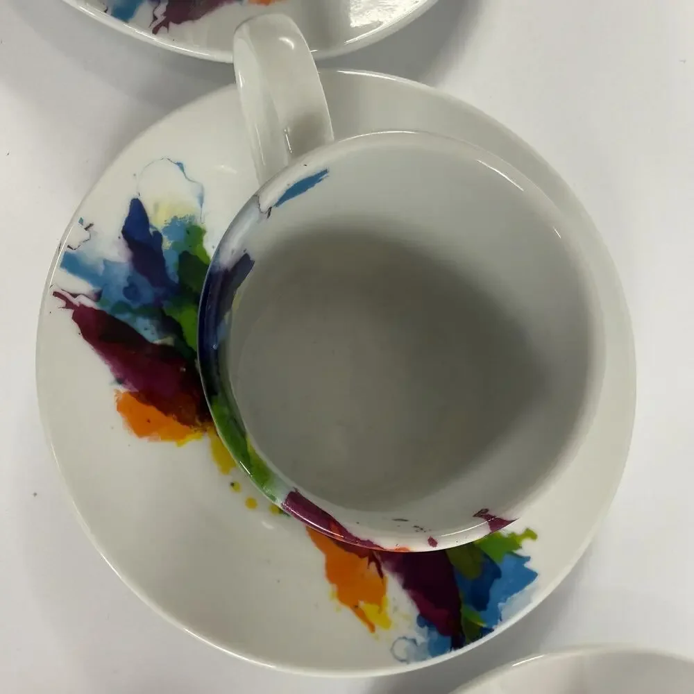 Könitz Porzellan On Colour - Flow Contemporary Espresso Demitasse Cups & Saucers